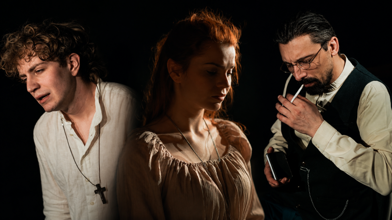 Cei 3 actori din spectacolul Raskolnikov