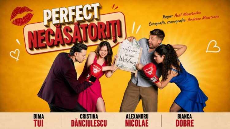 Perfect Necasatoriti la Teatru La Mustață. O cina, doua cupluri si un joc periculos al atractiei Perfect Necasatoriti la Teatru La Mustață. O cina, doua cupluri si un joc periculos al atractiei